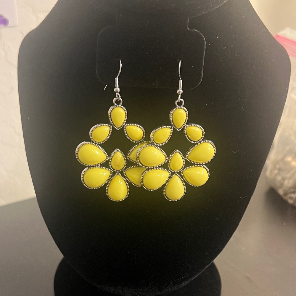 Sunshine Yellow Floral Earrings